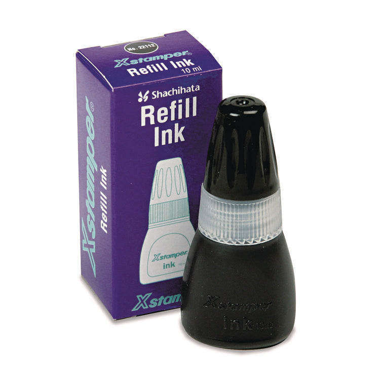 Refill Ink for Xstamper Stamps, 10 mL Bottle, Black