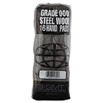 Industrial-Quality Steel Wool Hand Pads, #000 Extra Fine, Steel Gray, 16 Pads/sleeve, 12 Sleeves/carton