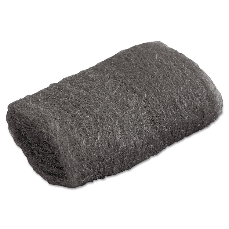 Industrial-Quality Steel Wool Hand Pads, #00 Very Fine, Steel Gray, 16 Pads/sleeve, 12/sleeves/carton