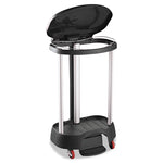 Premium Step-On Linen Hamper, 30 Gal, 20.38w X 22.25d X 37.88h, Aluminum/plastic, Black