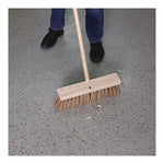 Tapered End Broom Handle, Lacquered Hardwood, 1.13" dia x 54", Natural