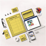 Color Cardstock -"Punchy Pastels" Assortment, 65 lb Cover Weight, 8.5 x 11, Lively Lemon, 100/Pack