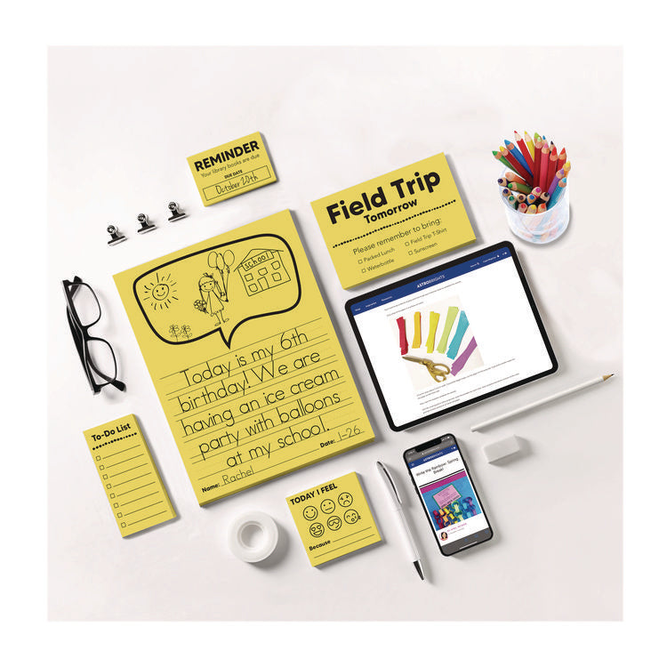 Color Paper - "Punchy Pastels" Assortment, 24 lb Bond Weight, 8.5 x 11, Lively Lemon, 200/Pack