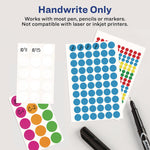 Handwrite Only Self-Adhesive Removable Round Color-Coding Labels, 0.25" dia, Assorted, 192/Sheet, 4 Sheets/Pack, (5795)
