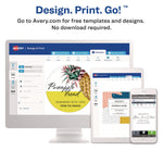 White Dissolvable Labels w/ Sure Feed, 1.25 x 2.38, White, 90/PK