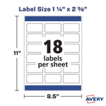 White Dissolvable Labels w/ Sure Feed, 1.25 x 2.38, White, 90/PK
