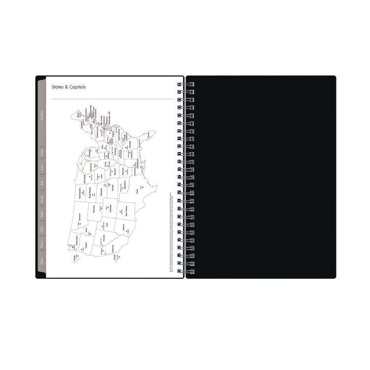 Enterprise Weekly/Monthly Notes Planner, 8.63" x 5.88", Black Cover, 12-Month (Jan to Dec): 2025
