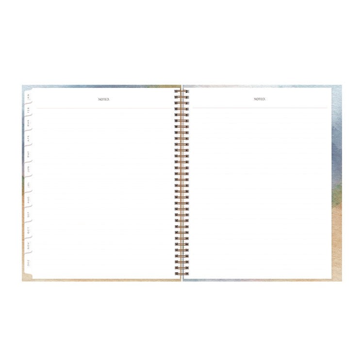 One Tree Planted Andreo Weekly/Monthly Planner, Abstract Artwork, 11" x 8.5", Blue/Sand/Green Cover, 12-Month (Jan-Dec): 2025