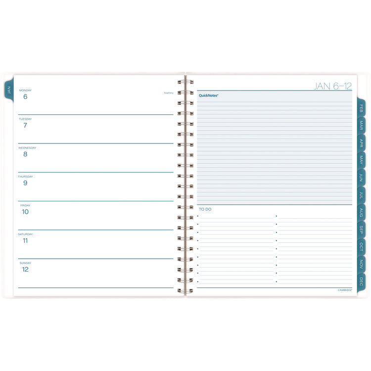Glacier Weekly/Monthly Planner, Glacier Artwork, 11" x 9.25", Blue/Gray/Silver Cover, 12-Month (Jan to Dec): 2025
