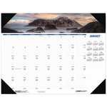 Earthscapes Recycled Monthly Desk Pad Calendar, Coastlines Photos, 22 x 17, Black Binding/Corners,12-Month (Jan-Dec): 2025
