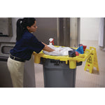 BRUTE Standard Brute Rim Caddy, Four Compartments, Fits 32.5" Diameter Cans, 26.5 x 6.75, Yellow