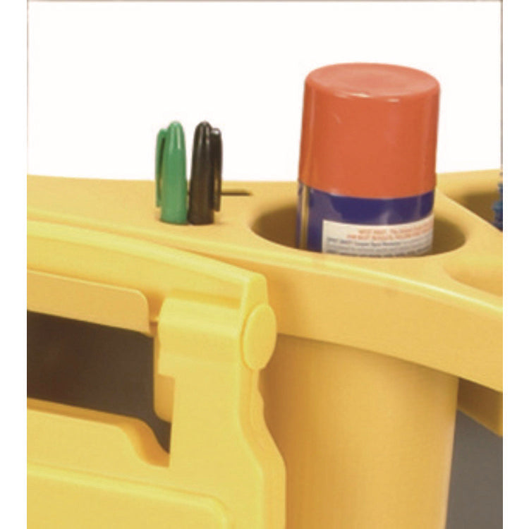 BRUTE Standard Brute Rim Caddy, Four Compartments, Fits 32.5" Diameter Cans, 26.5 x 6.75, Yellow