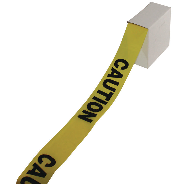 Site Safety Barrier Tape, "caution" Text, 3" X 1,000 Ft, Yellow/black