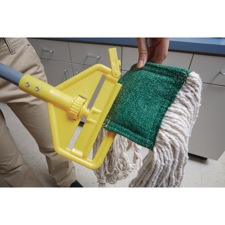 Invader Fiberglass Side-Gate Wet-Mop Handle, 1" dia x 60", Gray/Yellow