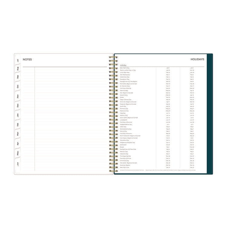 Greta Academic Year Weekly/Monthly Planner, Floral Artwork, 11.5 x 8, Green Cover, 12-Month (July-June): 2025 to 2026