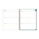Bakah Blue Academic Year Weekly/Monthly Planner, Floral Artwork, 11 x 8.5, Blue/White Cover, 12-Month (July-June): 2025-2026