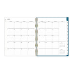 Bakah Blue Academic Year Weekly/Monthly Planner, Floral Artwork, 11 x 8.5, Blue/White Cover, 12-Month (July-June): 2025-2026