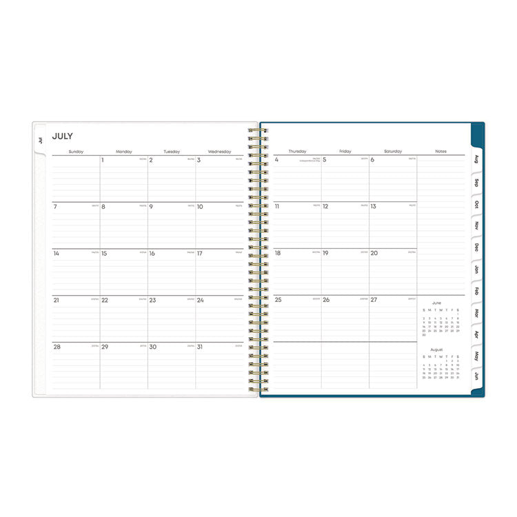 Bakah Blue Academic Year Weekly/Monthly Planner, Floral Artwork, 11 x 8.5, Blue/White Cover, 12-Month (July-June): 2025-2026