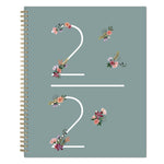 Greta Academic Year Weekly/Monthly Planner, Floral Artwork, 11.5 x 8, Green Cover, 12-Month (July-June): 2025 to 2026