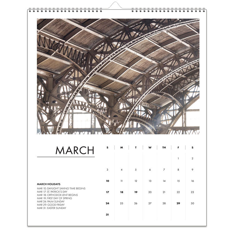 100% Recycled Abstract Architecture Photos Wall Calendar, 14 x 11, White Sheets, 12-Month (Jan-Dec): 2025