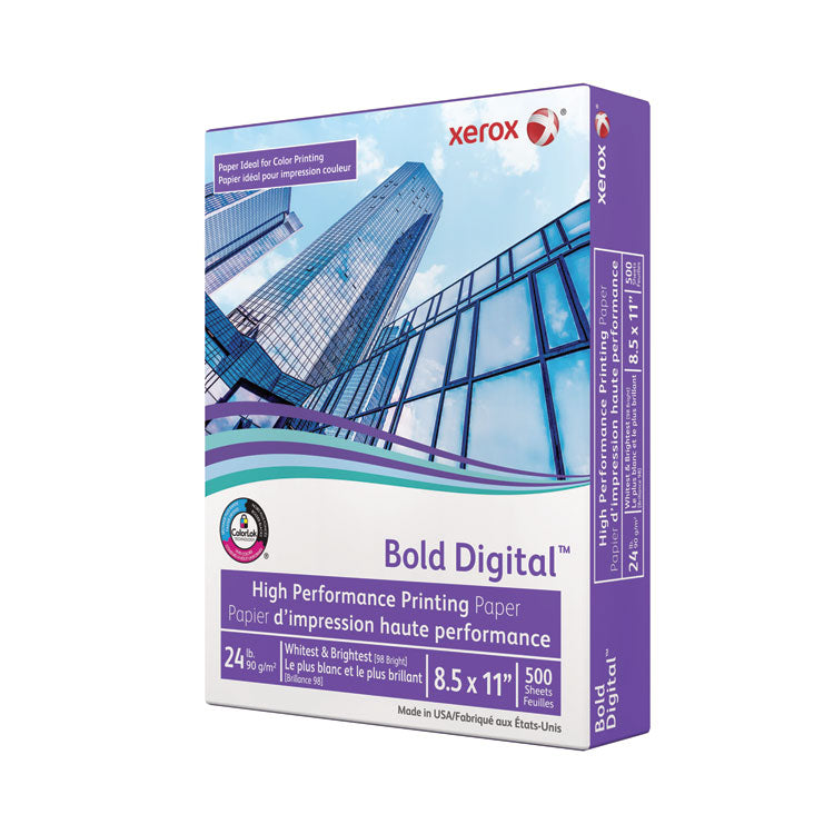Bold Digital Printing Paper, 98 Bright, 24 lb Bond Weight, 8.5 x 11, White, 500/Ream