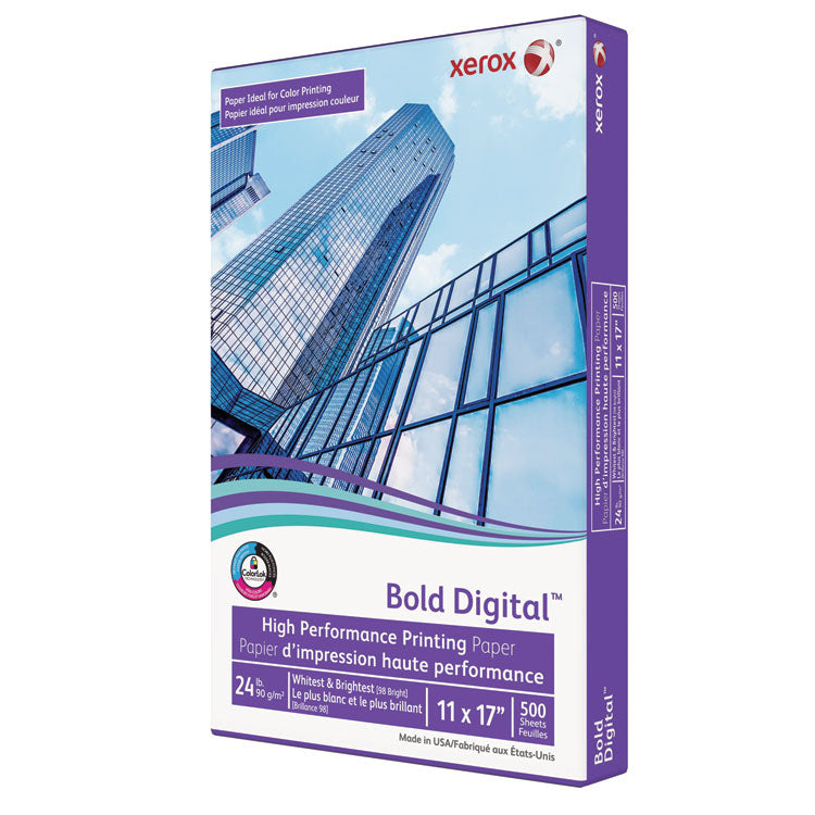 Bold Digital Printing Paper, 98 Bright, 24 lb Bond Weight, 11 x 17, White, 500/Ream