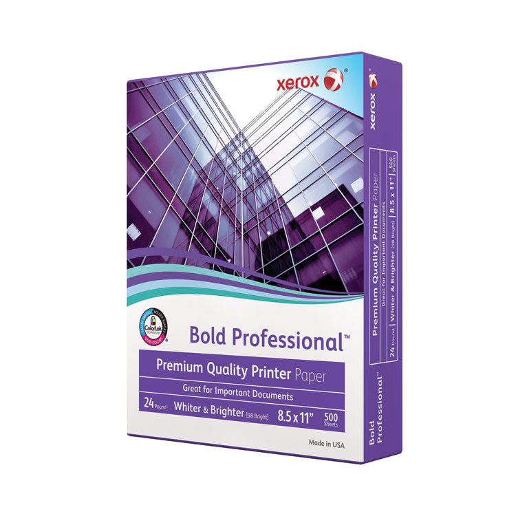 Bold Professional Quality Paper, 98 Bright, 24 lb Bond Weight, 8.5 x 11, White, 500/Ream