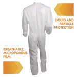 A40 Zipper Front Liquid and Particle Protection Coveralls, 3X-Large, White, 25/Carton