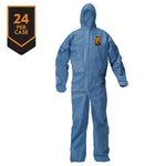 A20 Breathable Particle Protection Coveralls, Zip Front, Hood, Elastic Back, Wrists, Ankles, 2X-Large, Blue, 24/Carton