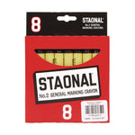 Staonal Marking Crayons, Black, 8/box