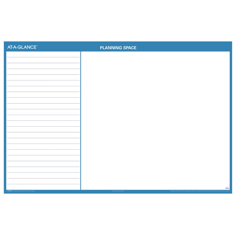 Horizontal Reversible/Erasable Wall Planner, 36 x 24, White/Blue Sheets, 12-Month (Jan to Dec): 2025
