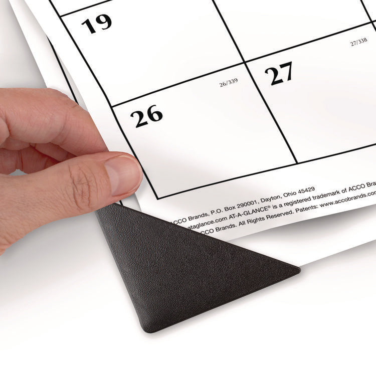 Two-Color Monthly Desk Pad Calendar, 22 x 17, White Sheets, Black Corners, 12-Month (Jan to Dec): 2025