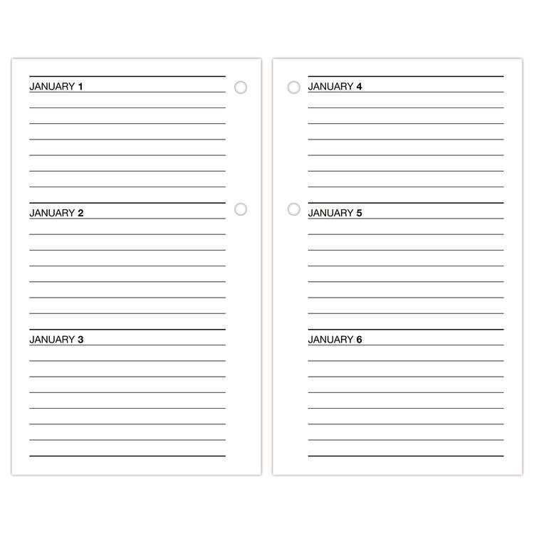 Desk Calendar Refill, 3.5 x 6, White Sheets, 12-Month (Jan to Dec): 2025