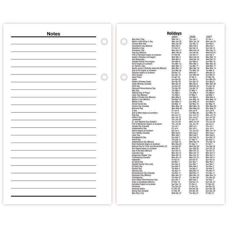 Financial Desk Calendar Refill, 3.5 x 6, White Sheets, 12-Month (Jan to Dec): 2025