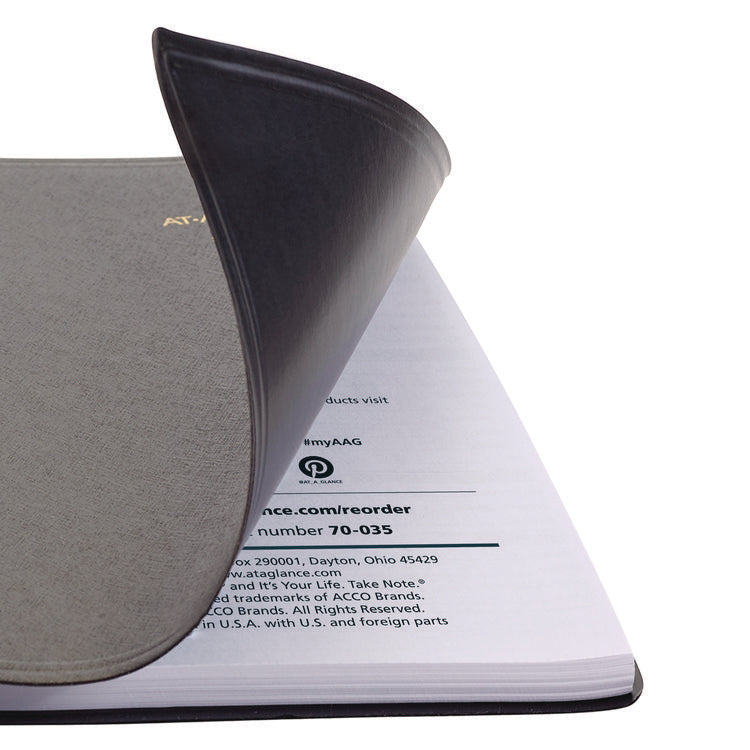 Daily Appointment Book with 15-Minute Appointments, One Day/Page: Mon to Sun, 8 x 5, Black Cover, 12-Month (Jan to Dec): 2025