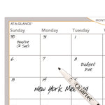 Wallmates Self-Adhesive Dry Erase Monthly Planning Surfaces, 18 X 12, White/gray/orange Sheets, Undated