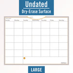 Wallmates Self-Adhesive Dry Erase Monthly Planning Surfaces, 24 X 18, White/gray/orange Sheets, Undated