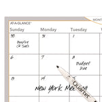 Wallmates Self-Adhesive Dry Erase Monthly Planning Surfaces, 36 X 24, White/gray/orange Sheets, Undated