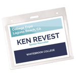 Secure Top Heavy-Duty Badge Holders, Horizontal, 4w X 3h, Clear, 25/pack