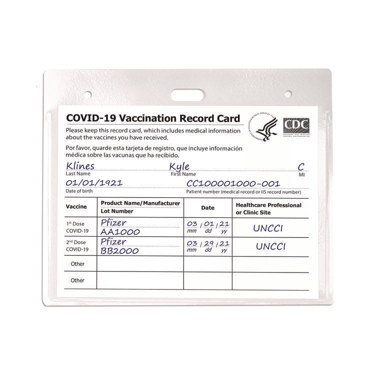 Secure Top Heavy-Duty Badge Holders, Horizontal, 4w X 3h, Clear, 25/pack