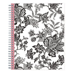 Analeis Monthly Planner, Floral Artwork, 10 x 8, White/Black/Coral Cover, 12-Month (Jan to Dec): 2025