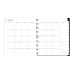 Analeis Monthly Planner, Floral Artwork, 10 x 8, White/Black/Coral Cover, 12-Month (Jan to Dec): 2025