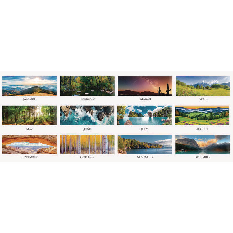 Recycled Full-Color Monthly Desk Pad Calendar, Nature Photography, 22 x 17, Black Binding/Corners,12-Month (Jan to Dec): 2025