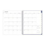 Lindley Weekly/Monthly Planner, Floral Artwork, 11 x 8.5, White/Blue/Green Cover, 12-Month (Jan to Dec): 2025