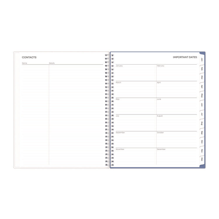 Lindley Weekly/Monthly Planner, Floral Artwork, 11 x 8.5, White/Blue/Green Cover, 12-Month (Jan to Dec): 2025