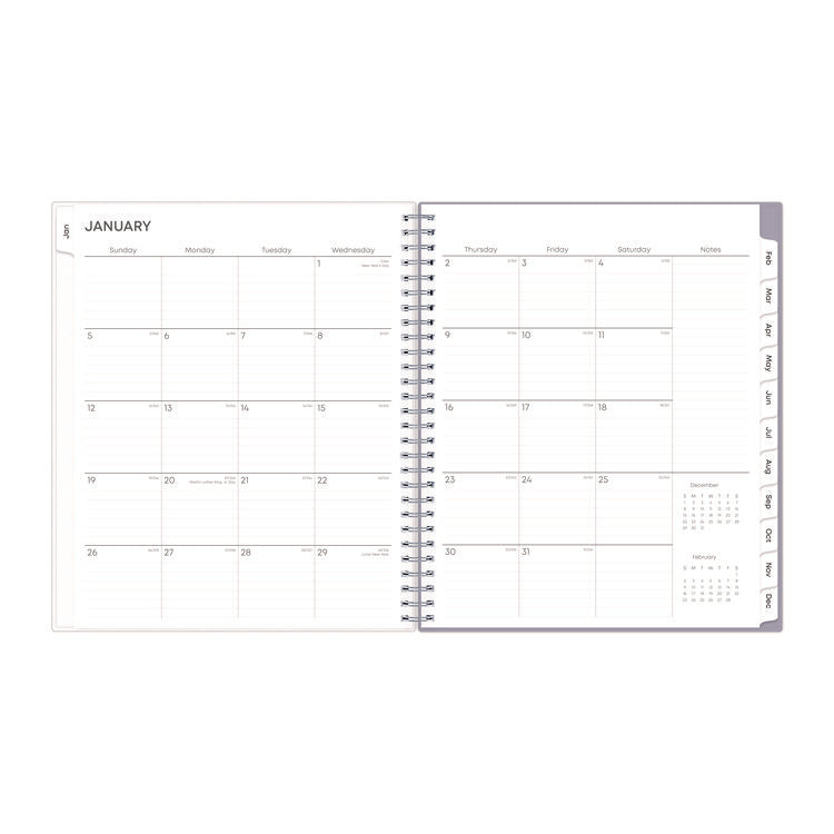 Rue Du Flore Monthly Planner, Floral Artwork, 10 x 8, Jade/Lavender Cover, 12-Month (Jan to Dec): 2025
