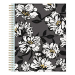 Baccara Dark Monthly Planner, Floral Artwork, 10 x 8, Gray/Black/Gold Cover, 12-Month (Jan to Dec): 2025