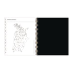 Baccara Dark Monthly Planner, Floral Artwork, 10 x 8, Gray/Black/Gold Cover, 12-Month (Jan to Dec): 2025