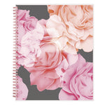 Joselyn Weekly/Monthly Planner, Floral Artwork, 11 x 8.5, Pink/Peach/Black Cover, 12-Month (Jan to Dec): 2025