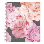 Joselyn Monthly Wirebound Planner, Floral Artwork, 10 x 8, Pink/Peach/Black Cover, 12-Month (Jan to Dec): 2025
